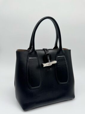 Longchamp Roseau Black Leather Handbag